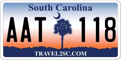 SC license plate AAT118
