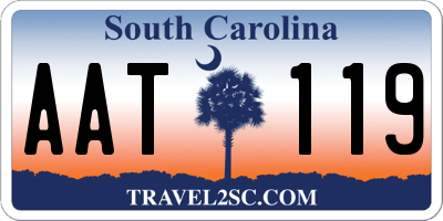 SC license plate AAT119