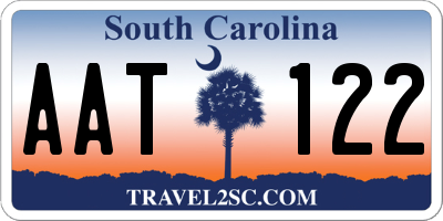 SC license plate AAT122