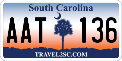 SC license plate AAT136