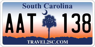 SC license plate AAT138