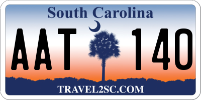 SC license plate AAT140