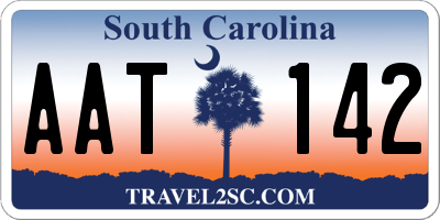 SC license plate AAT142