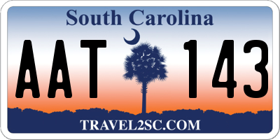 SC license plate AAT143