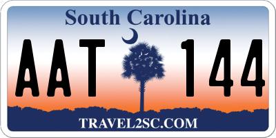 SC license plate AAT144