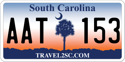 SC license plate AAT153