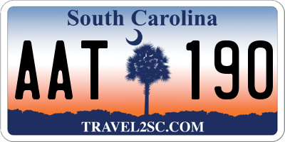 SC license plate AAT190