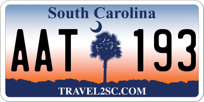 SC license plate AAT193