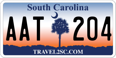 SC license plate AAT204