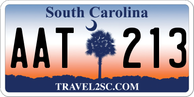 SC license plate AAT213