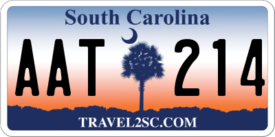 SC license plate AAT214