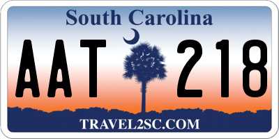 SC license plate AAT218
