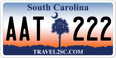 SC license plate AAT222