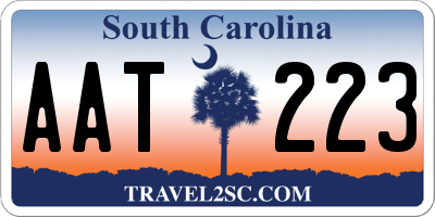 SC license plate AAT223