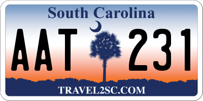 SC license plate AAT231