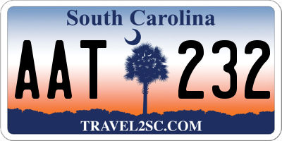 SC license plate AAT232