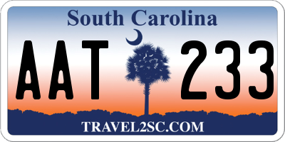 SC license plate AAT233