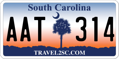 SC license plate AAT314