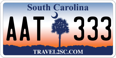 SC license plate AAT333