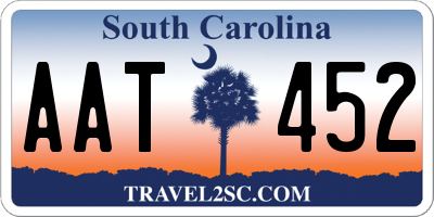 SC license plate AAT452