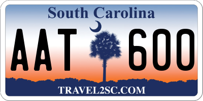 SC license plate AAT600