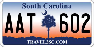 SC license plate AAT602