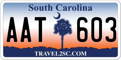 SC license plate AAT603