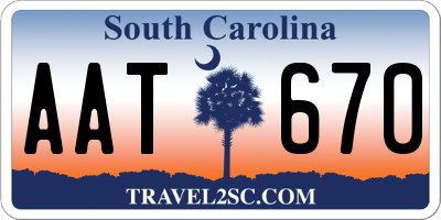 SC license plate AAT670