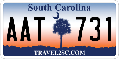 SC license plate AAT731