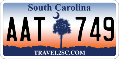 SC license plate AAT749