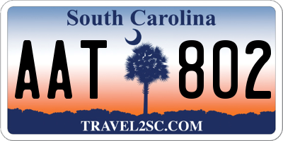 SC license plate AAT802