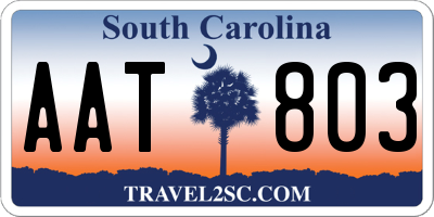 SC license plate AAT803