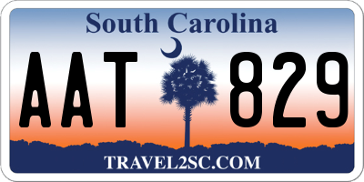 SC license plate AAT829