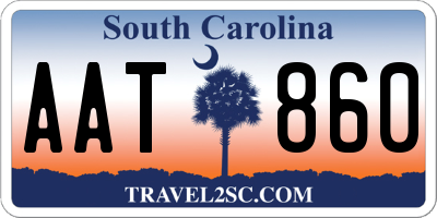 SC license plate AAT860