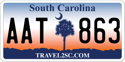 SC license plate AAT863