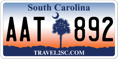SC license plate AAT892