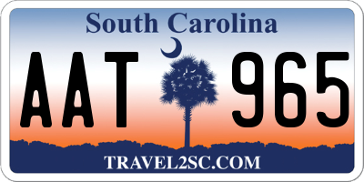 SC license plate AAT965