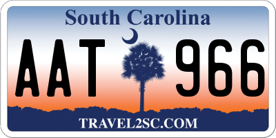 SC license plate AAT966