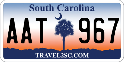 SC license plate AAT967