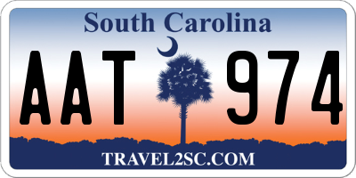 SC license plate AAT974