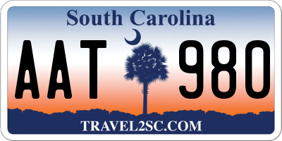 SC license plate AAT980