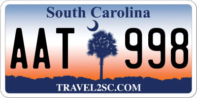 SC license plate AAT998