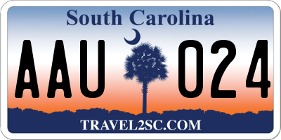 SC license plate AAU024