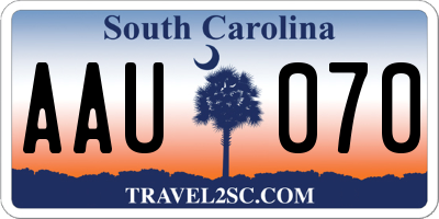 SC license plate AAU070