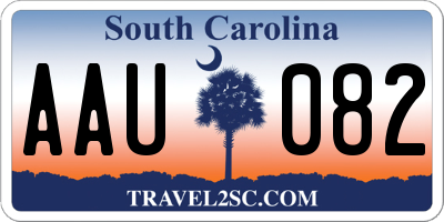 SC license plate AAU082