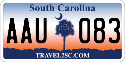 SC license plate AAU083