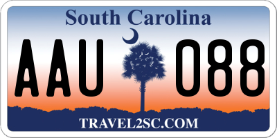 SC license plate AAU088