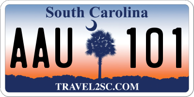 SC license plate AAU101