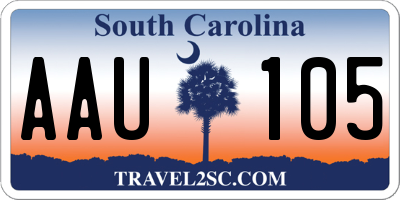 SC license plate AAU105