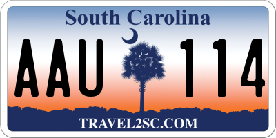 SC license plate AAU114